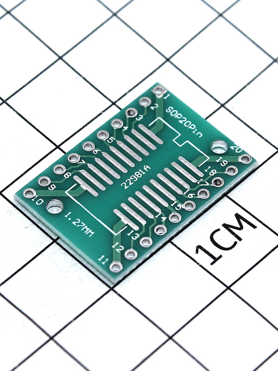 Печатная макетная-плата 2-ст. SOIC / SSOP-20