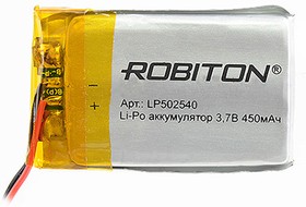 провода + схема защиты 5x25x40 - 3,7V / 450mAh -LP502540