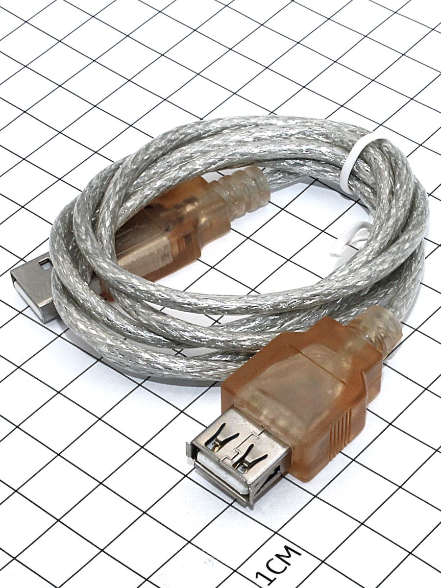 Кабель USB (п-м) тип А-А; 1,0 м прозрачный (CABLE-USB(AM)-USB(AF)-1.0m)