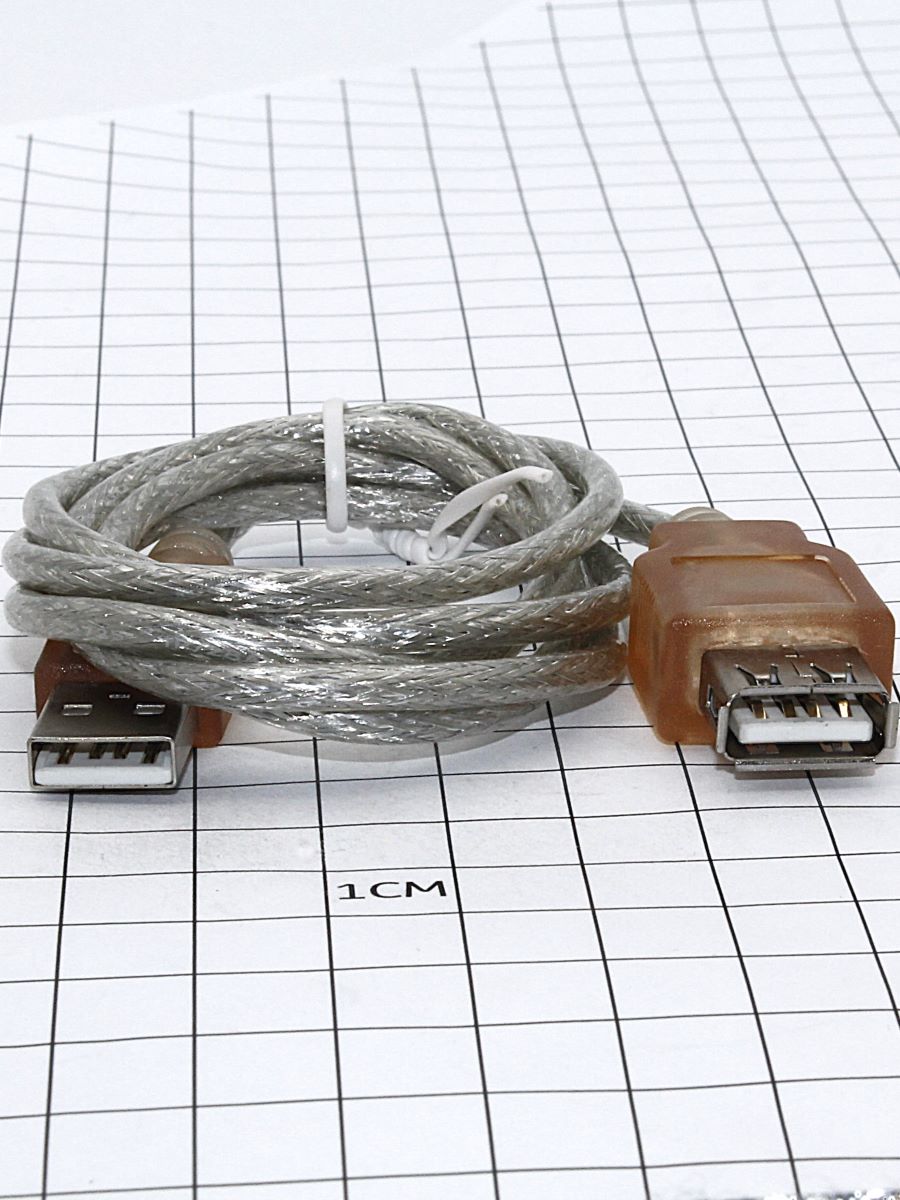 Кабель USB (п-м) тип А-А; 1,0 м прозрачный (CABLE-USB(AM)-USB(AF)-1.0m)