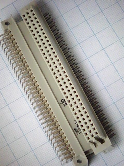 DIN 41612 96 pin (м) прямой угол 3 ряда (116-40077) шаг 2,54мм (AMP)