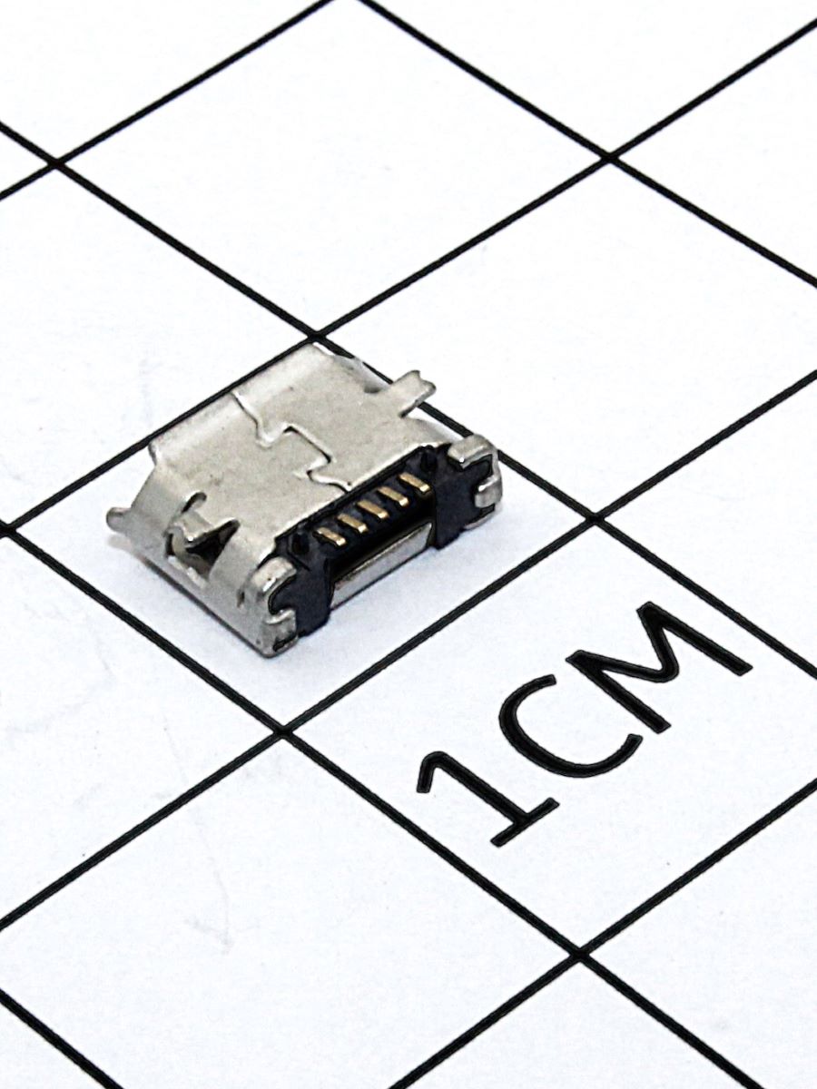 Разъем microUSB (м) на плату, 5 конт., поверхн.монтаж тип 2 (USB/Mc-1J/2)