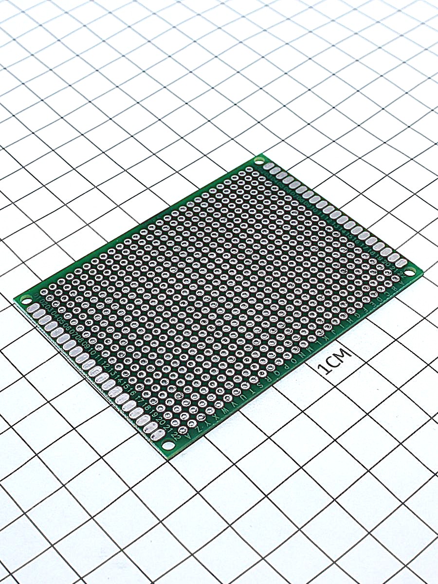 Печатная макетная-плата 2-ст.  60х80мм  PCB  шаг 2.54мм зеленая