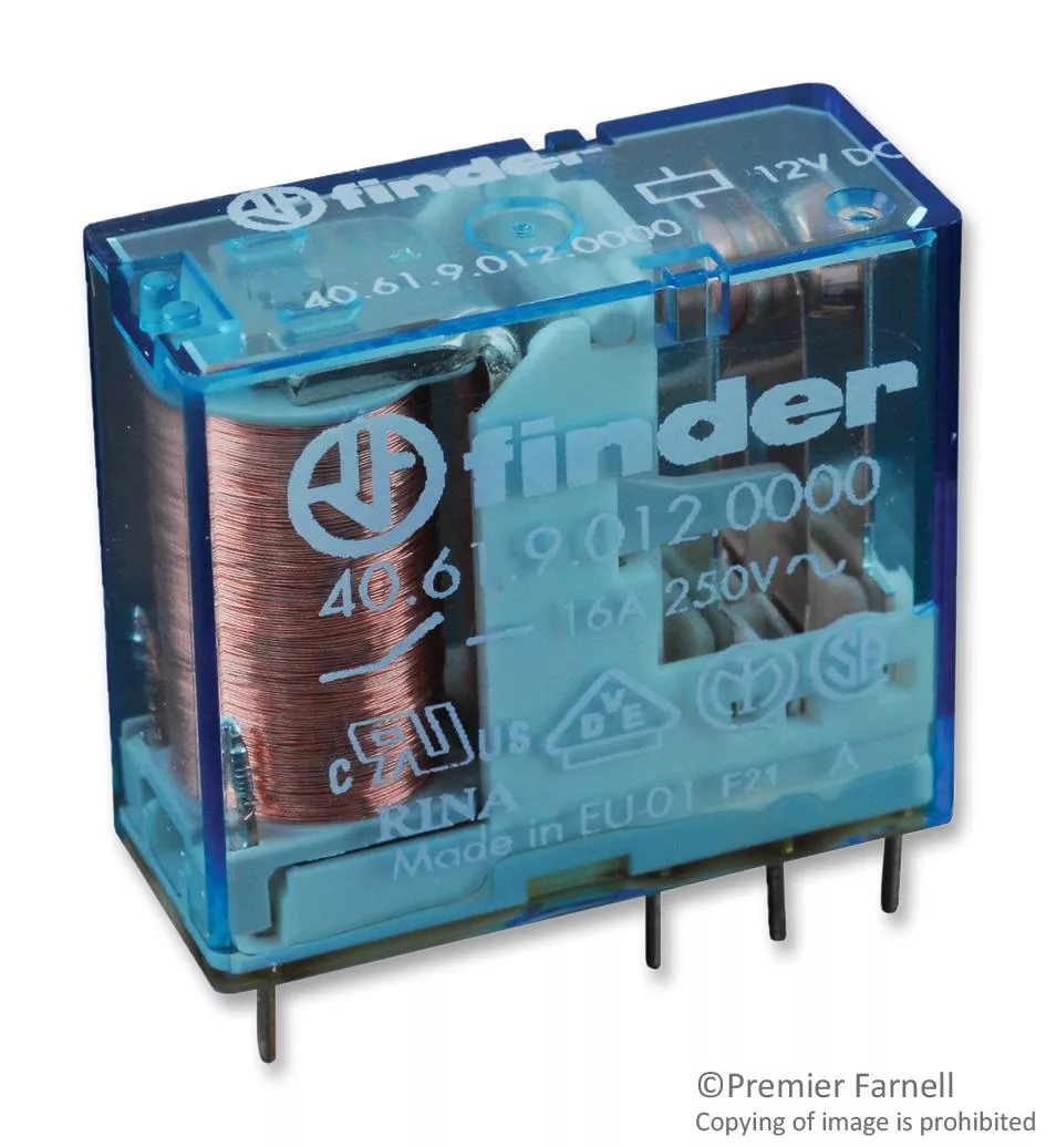 1гр.пер., 12VDC, 16А Finder- =12В 1п. 40.61.9.012.0000