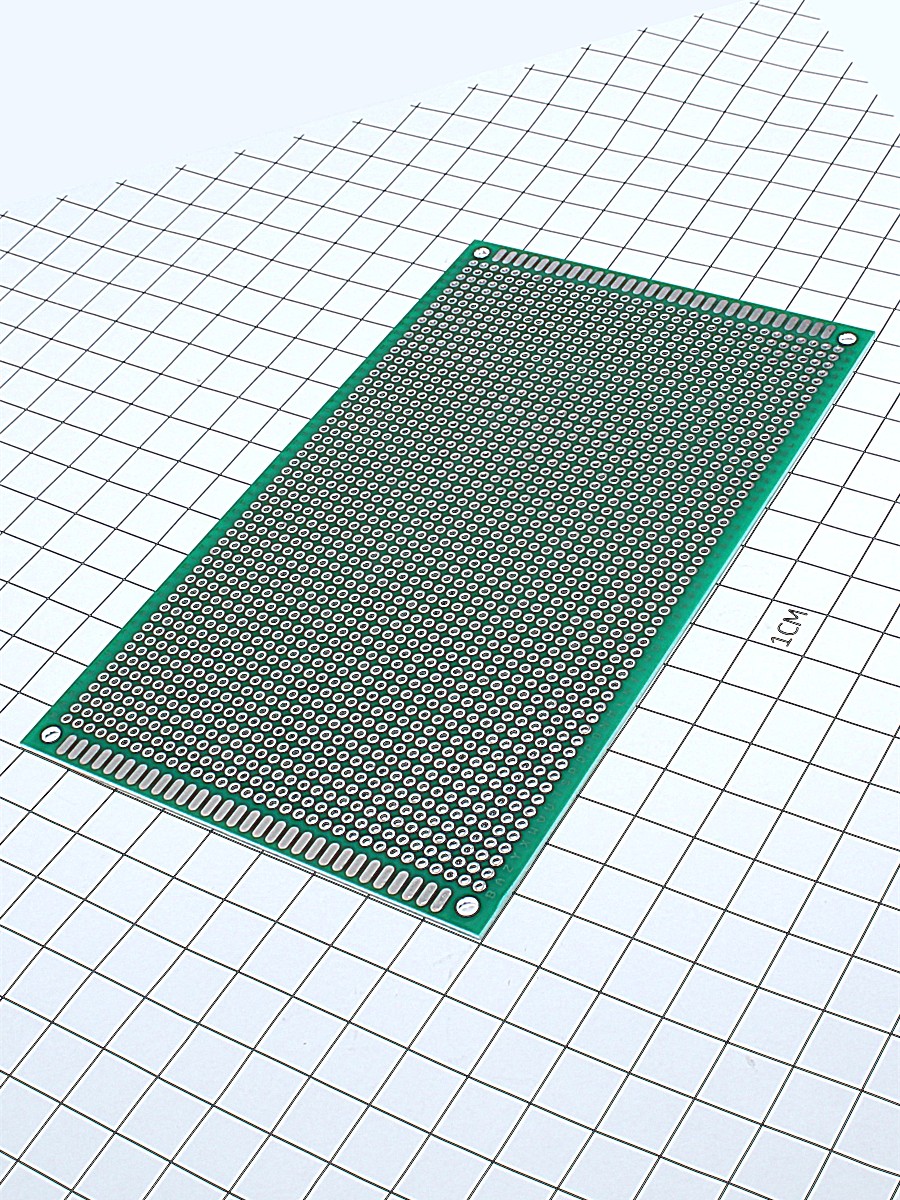 Печатная макетная-плата 2-ст.  90х150мм  PCB  шаг 2.54мм зеленая