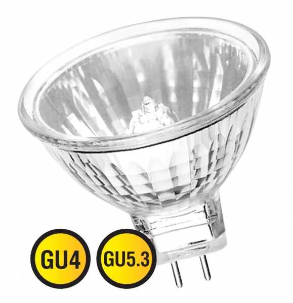 220В/100Вт/ d- 50mm / с защитным стеклом 'Космос' MR16/GU5.3 галогеновая 220В/100Вт (с рефлектором, с защитным стеклом)