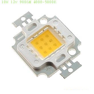 мощный, 10Вт, БЕЛЫЙ ХОЛОДНЫЙ 6000К, 120гр., Фv=800lm , 20*20мм (U-12V)