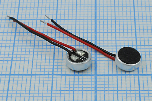 62дб/4,5В / 2,2кОм 6,0x 2,2 KPCM-60H22L:Микрофон электр. , 6 мм 4,5V с выводами