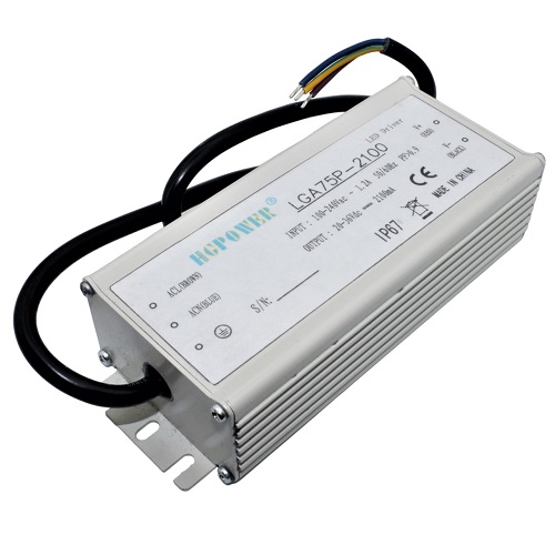 AC/DC- LED 2100mA 75 100-240VAC->20-36VDC IP67 LGA-75P-2100