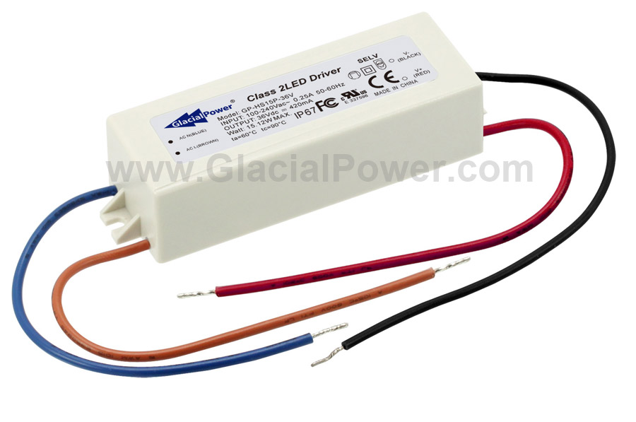 AC/DC-драйвер для LED 1050мА, 25W, 100...240->24V, IP67 (GP-HS15P-24V) AC/DC- LED 1050, 25W, 100...240->24V, IP67 (GP-HS15P-24V)