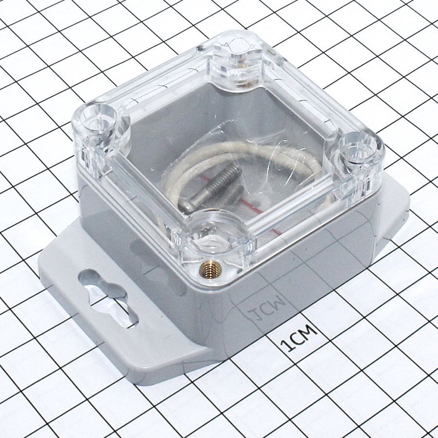 Корпус для РЭА  52х50х35 (G250CMF) прозрачн.крышка, с фланцем, IP65