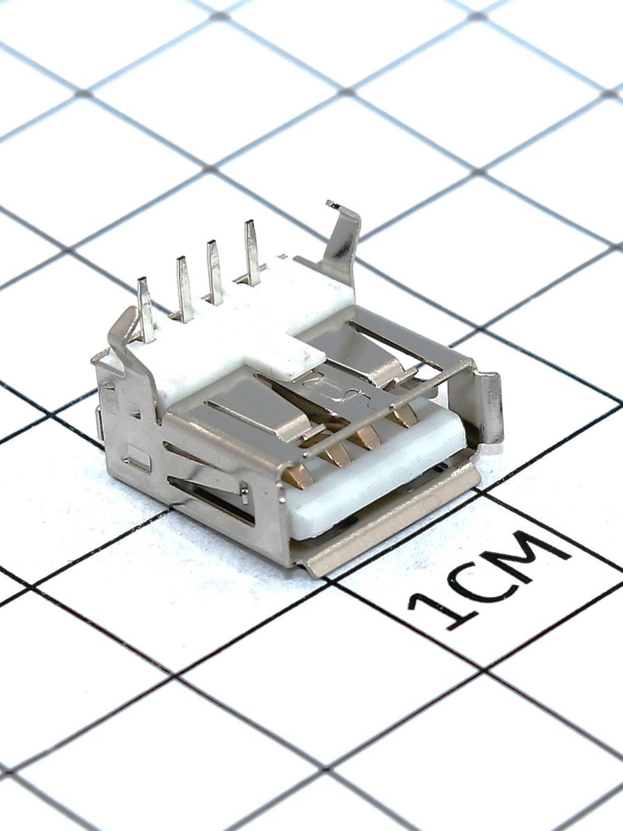 Разъем USB (м) на плату, тип А, угловой (DS1095-WNR0)