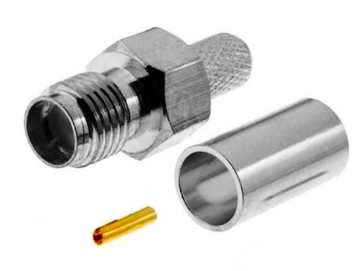 состоит из 3-х частей SMA гнездо обжимной под RG-58 (SMA-C58J) (SMA-7809A) (GSA-1106A)
