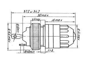 d=20,5 х 37(34)мм Фонарь:ФРМ-2 белый Е10/13