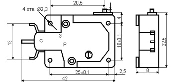 4A/220B Микропереключатель МИ3В импорт