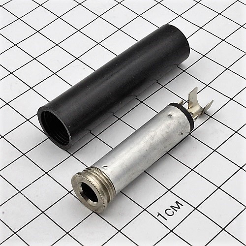Гнездо аудио 6,3 мм (1/4") моно, на кабель, пластм. (2531)