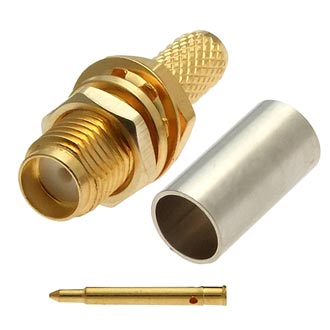 состоит из 3-х частей SMA реверсный (п) обжимной под RG-58 (RP-SMA-C58J)