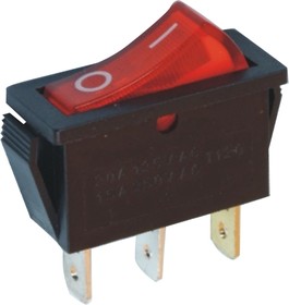 Переключатель 3 конт., 30х11, красный, защелка (IRS-101-3C3) 250V/15A